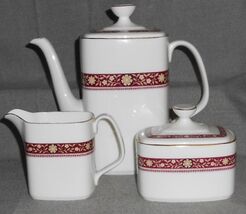 Royal Doulton MINUET PATTERN 3 pc Set COFFEE POT/CREAMER/SUGAR Made in E... - $118.79