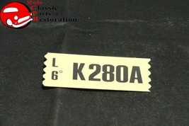 70 Mustang Falcon Fairlane 302-2V AT Engine Code Decal engine Part # K280A - £13.06 GBP