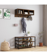 Coat Rack Shelf Shoe Bench Set - Entryway Mud Room - £124.24 GBP