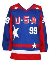 Any Name Number Team USA Retro Hockey Jersey Sewn New Blue Banks Any Size image 4