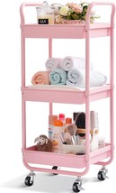 The Toolf Kitchen Rolling Cart, 3-Tier Storage Utility Cart With Wheels, Plastic - £27.65 GBP