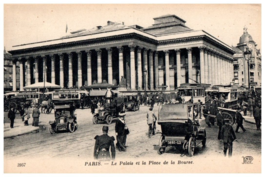 Le Palais et la Place de la Bourse Paris France Black And White Postcard - £6.65 GBP