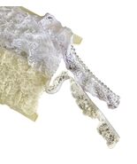 Vintage Nylon Lace White and Cream Gathered Ruffled Lot 14 Yds + Dress Trim - $13.86