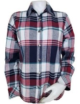Orvis Plaid Shirt Jacket Womens M Snap Front Fleece Lined Side Pockets S... - $18.60