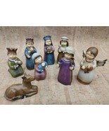 TII Collections Set of 8 Folkart Mini Resin Nativity Set 3.75&quot; Coutry Ch... - £31.28 GBP