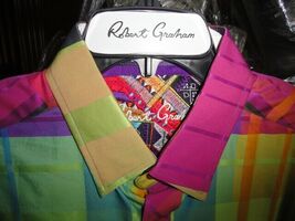 Robert Graham Style Darts Short Sleeve Shirt Size Large NWTS image 2