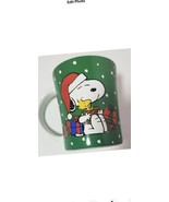 Peanuts Christmas Coffee Tea Mug Snoopy And Woodstock 15 oz. Happy Holidays - $20.56