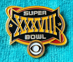 Super Bowl Xxxviii (38) - Cbs Sports Network Tv - Logo - Nfl Lapel Pin - Rare!!! - $29.65