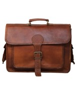 16&quot; leather messenger bag laptop case office briefcase gift for men comp... - $116.54 CAD