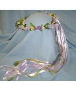 Head wreath -Carol -Soft sweet &amp; petite /shades of lavender, ivory faux ... - £39.31 GBP