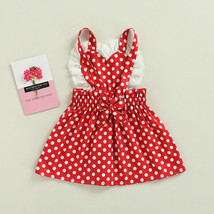 NEW Valentine&#39;s Day Girls Red Lace Heart Polka Dot Sleeveless Dress - £4.36 GBP