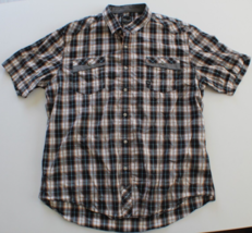 7 Diamonds Mens Button Down Plaid Shirt With Pearl Snap Pockets Size 2XL - £14.69 GBP