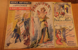 1899 PARISIANA French 6 panel illustrated color fold out Matinee Program... - $44.00