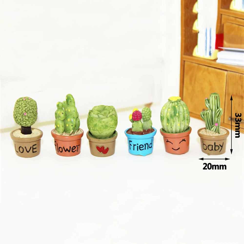 1/12 Doll House Miniature Succulent Potted Plant Simulation Bonsai Cactus Model - £8.62 GBP