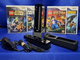 Wii Black Console GameCube Compatible Bundle with 4 Wii Games  - $158.94