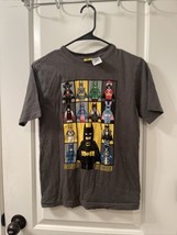 Lego Batmasn Superheros Boys Short Sleeve T-Shirt Graphic Size XL Gray - £20.25 GBP