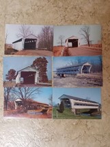 Vintage Lot Of 6 Postcards Covered Bridges Union And Logan Counties Ohio - £6.18 GBP