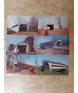 Vintage Lot Of 6 Postcards Covered Bridges Union And Logan Counties Ohio - £6.22 GBP