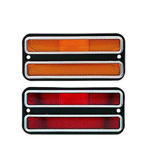 68 69-72 Chevy GMC Truck Front Amber &amp; Rear Red Side Marker Light Lamp w/ Chrome - £22.86 GBP