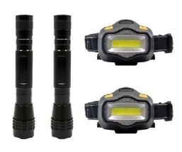 EVERGEAR  LED Flashlights and Headlamps Combo - 100 Lumens - 4 Piece Combo - Bla - £13.81 GBP