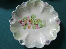 ANTIQUE RS PRUSSIA DISHES THREE LUSTERWARE GRAPES TRANSFERWARE VANITY 1/2&quot; - $45.53