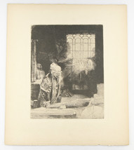 &quot; Faust IN il Suo Studio &quot; Da Rembrandt Reinnesco Acquaforte Su Carta Di - $997.84