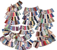 110 Vintage Feedsack  Quilt Block Pieces  Curved Handsewn Pinks Tiny Prints - $3,660.63 MXN