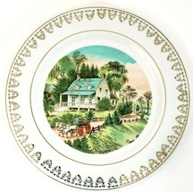 Currier and Ives Set of 3 Seasons Collector Plates 8.25&quot; Not For Food Japan - $15.88