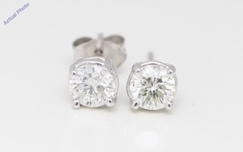 14k White Round Diamond Four- Classic Earring Studs (0.91 Ct F VS2 Clarity) - £2,249.61 GBP