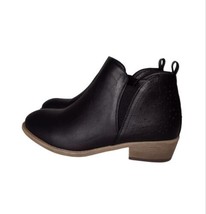 Jeossy Milan Faux Leather Vented Ankle Booties Size 8 Black Biker Casual Cut Out - £15.50 GBP