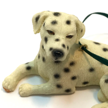 Vintage Tj&#39;s Christmas Ornament Spotted Dalmation White Dog With Black Spots - £8.17 GBP