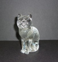 Mosser Glass Crystal Clear 3&quot; Sitting Cat Kitten Figurine Made In USA - £28.66 GBP