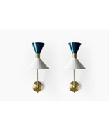 Pair Of Mid Century Stilnovo Style Wall Sconce Fixture Monarch Wall Scon... - £130.40 GBP