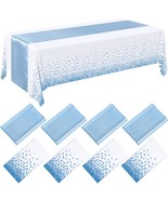 8 Pack Disposable Plastic Tablecloths And Satin Table Runner, 54 X 108 I... - £26.04 GBP