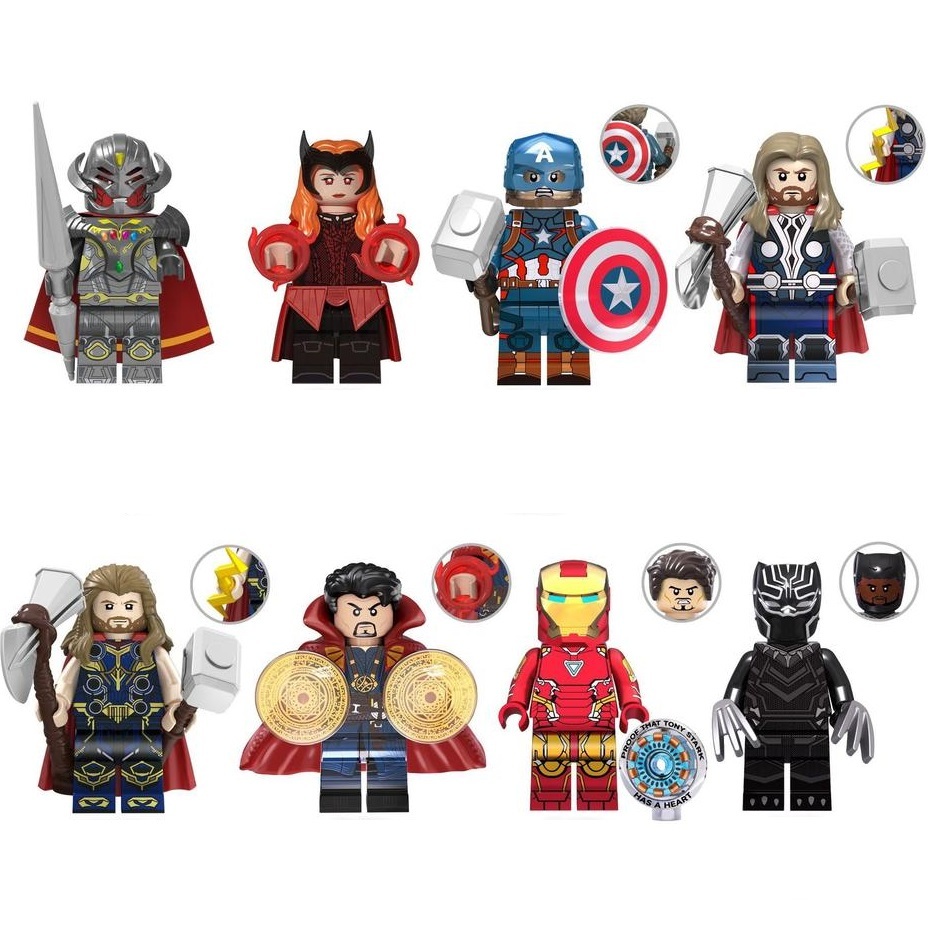 Avengers Ultron Captain America Thor Iron Man Doctor Strange 8pcs Minifigure Toy