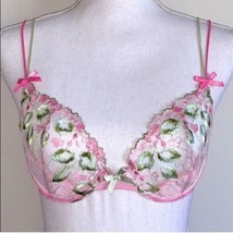 Victoria Secret Garden Fairy Push Up Bra Vintage Floral Sheer Underwire 36C Y2K - £36.08 GBP