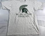 Vintage Michigan Staat Universität T-Shirt Herren Groß Spartan Logo Grau... - $18.44
