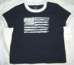 Polo Ralph Lauren Boys T-Shirt USA Flag Navy Blue 12M 12 Months - $13.99