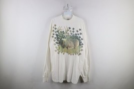 Vintage 90s Streetwear Mens 2XL XXL Deer Buck Mock Neck Long Sleeve T-Shirt - $49.45