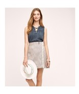 New Anthropologie Wrapped Fringe Mini Skirt By Maeve Size 6 $118 Blue Motif - $61.54 CAD