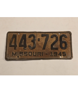 1945 45 MISSOURI MO LICENSE PLATE TAG 443-726 - RUSTIC-MAN CAVE-DECOR-SHOP - $504.32 MXN