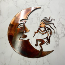 Crazy Hair Kokopelli playing to the Moon 12&quot; x 11 1/2&quot; - $35.13