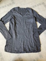 J. Jill Pullover Sweater Small  gray V Neck Long Sleeve Soft Cotton Blend - £21.08 GBP