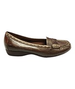 Etienne Aigner Ester Flats Womens Size 9M Brown Snake Leather Comfort 92... - $30.53
