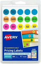 Avery Preprinted Removable Pricing Labels, 3/4 Inch Round Labels, Assort... - €5,36 EUR