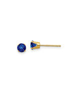 Finest Gold 4 mm 14K Yellow Gold September Sapphire Post Earrings, Pair - €137,98 EUR