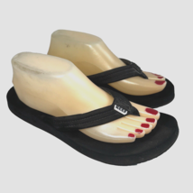 Reef Women Thongs Flip Flops Size 10 Black Slides Sandals Shoes - £16.09 GBP