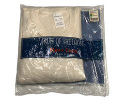VTG Fruit of the Loom Men&#39;s Thermal Crew Long Sleeve Shirt Underwear XL ... - $14.96