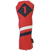 Majek Retro Golf Headcover Red with White and Blue Stripe Vintage Leathe... - $348.00 MXN