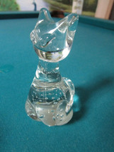 Sitting Cat Crystal Paperweight 5 1/4&quot; [*Ppwgt] - £59.64 GBP
